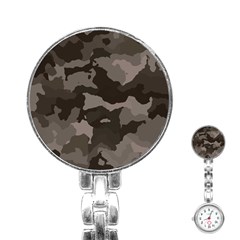 Background For Scrapbooking Or Other Camouflage Patterns Beige And Brown Stainless Steel Nurses Watch by Nexatart