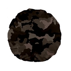 Background For Scrapbooking Or Other Camouflage Patterns Beige And Brown Standard 15  Premium Flano Round Cushions by Nexatart