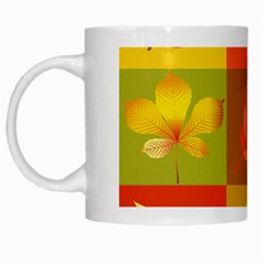 Autumn Leaves Colorful Fall Foliage White Mugs by Nexatart