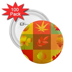 Autumn Leaves Colorful Fall Foliage 2 25  Buttons (100 Pack) 