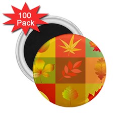 Autumn Leaves Colorful Fall Foliage 2 25  Magnets (100 Pack)  by Nexatart