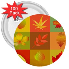 Autumn Leaves Colorful Fall Foliage 3  Buttons (100 Pack) 