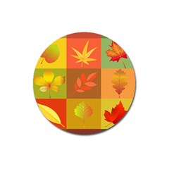 Autumn Leaves Colorful Fall Foliage Magnet 3  (round) by Nexatart