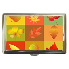 Autumn Leaves Colorful Fall Foliage Cigarette Money Cases by Nexatart