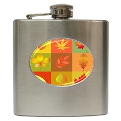 Autumn Leaves Colorful Fall Foliage Hip Flask (6 Oz) by Nexatart