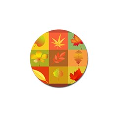 Autumn Leaves Colorful Fall Foliage Golf Ball Marker by Nexatart