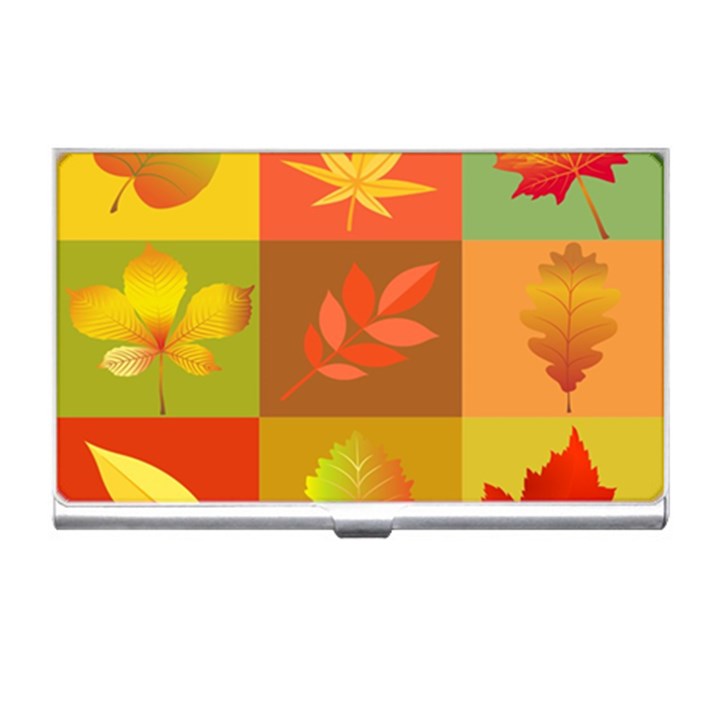 Autumn Leaves Colorful Fall Foliage Business Card Holders