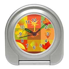 Autumn Leaves Colorful Fall Foliage Travel Alarm Clocks by Nexatart