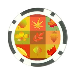 Autumn Leaves Colorful Fall Foliage Poker Chip Card Guard (10 Pack) by Nexatart