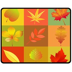 Autumn Leaves Colorful Fall Foliage Fleece Blanket (medium) 