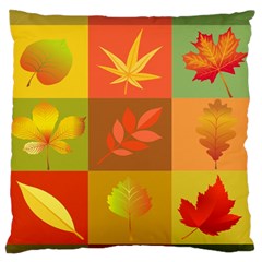 Autumn Leaves Colorful Fall Foliage Large Flano Cushion Case (one Side) by Nexatart