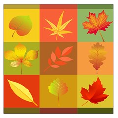 Autumn Leaves Colorful Fall Foliage Large Satin Scarf (square) by Nexatart