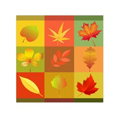 Autumn Leaves Colorful Fall Foliage Small Satin Scarf (square) by Nexatart