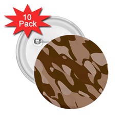 Background For Scrapbooking Or Other Beige And Brown Camouflage Patterns 2 25  Buttons (10 Pack)  by Nexatart