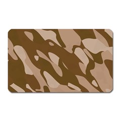 Background For Scrapbooking Or Other Beige And Brown Camouflage Patterns Magnet (rectangular) by Nexatart