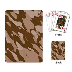 Background For Scrapbooking Or Other Beige And Brown Camouflage Patterns Playing Card by Nexatart