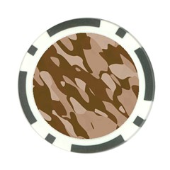 Background For Scrapbooking Or Other Beige And Brown Camouflage Patterns Poker Chip Card Guard by Nexatart