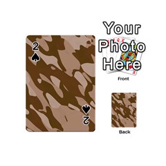 Background For Scrapbooking Or Other Beige And Brown Camouflage Patterns Playing Cards 54 (mini)  by Nexatart