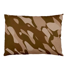 Background For Scrapbooking Or Other Beige And Brown Camouflage Patterns Pillow Case (two Sides) by Nexatart