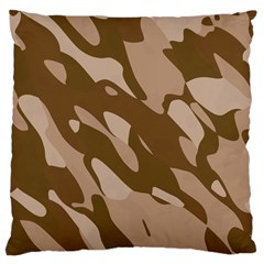 Background For Scrapbooking Or Other Beige And Brown Camouflage Patterns Large Cushion Case (two Sides) by Nexatart