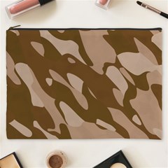 Background For Scrapbooking Or Other Beige And Brown Camouflage Patterns Cosmetic Bag (xxxl)  by Nexatart