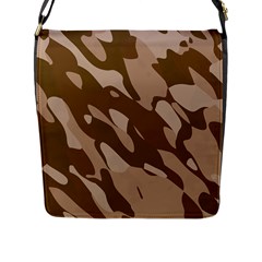 Background For Scrapbooking Or Other Beige And Brown Camouflage Patterns Flap Messenger Bag (l)  by Nexatart