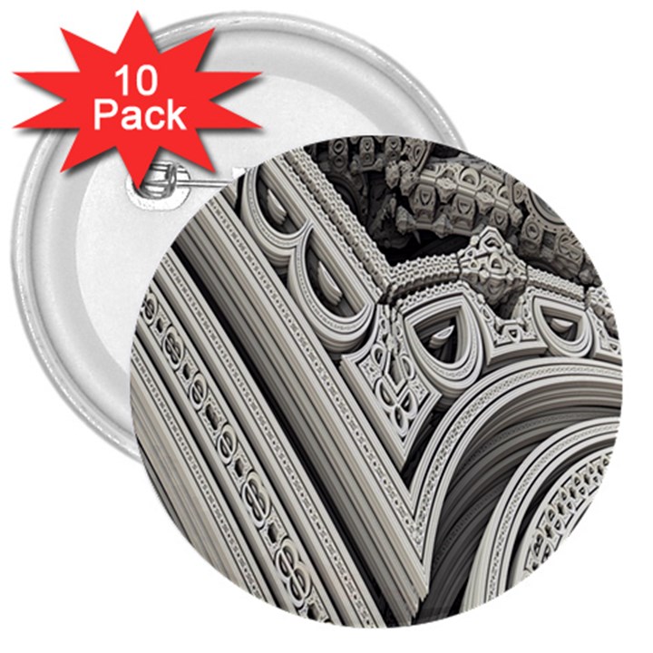 Arches Fractal Chaos Church Arch 3  Buttons (10 pack) 