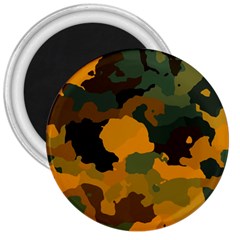 Background For Scrapbooking Or Other Camouflage Patterns Orange And Green 3  Magnets by Nexatart