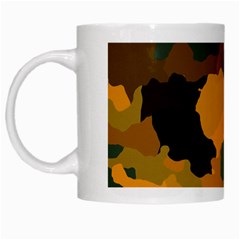 Background For Scrapbooking Or Other Camouflage Patterns Orange And Green White Mugs by Nexatart