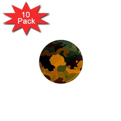 Background For Scrapbooking Or Other Camouflage Patterns Orange And Green 1  Mini Magnet (10 Pack) 