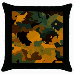 Background For Scrapbooking Or Other Camouflage Patterns Orange And Green Throw Pillow Case (black) by Nexatart