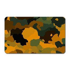 Background For Scrapbooking Or Other Camouflage Patterns Orange And Green Magnet (rectangular) by Nexatart