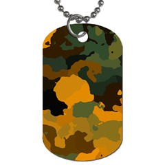 Background For Scrapbooking Or Other Camouflage Patterns Orange And Green Dog Tag (one Side)