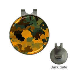 Background For Scrapbooking Or Other Camouflage Patterns Orange And Green Hat Clips With Golf Markers by Nexatart