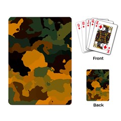 Background For Scrapbooking Or Other Camouflage Patterns Orange And Green Playing Card by Nexatart