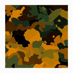 Background For Scrapbooking Or Other Camouflage Patterns Orange And Green Medium Glasses Cloth (2-side) by Nexatart