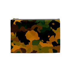 Background For Scrapbooking Or Other Camouflage Patterns Orange And Green Cosmetic Bag (medium)  by Nexatart