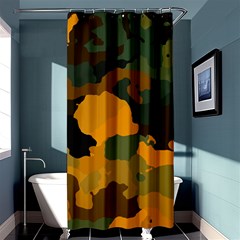 Background For Scrapbooking Or Other Camouflage Patterns Orange And Green Shower Curtain 36  X 72  (stall)  by Nexatart