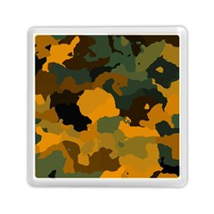 Background For Scrapbooking Or Other Camouflage Patterns Orange And Green Memory Card Reader (square)  by Nexatart