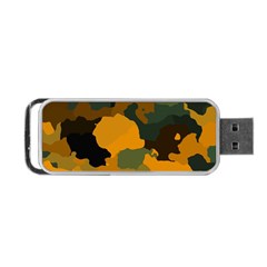 Background For Scrapbooking Or Other Camouflage Patterns Orange And Green Portable Usb Flash (one Side) by Nexatart