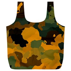 Background For Scrapbooking Or Other Camouflage Patterns Orange And Green Full Print Recycle Bags (l)  by Nexatart