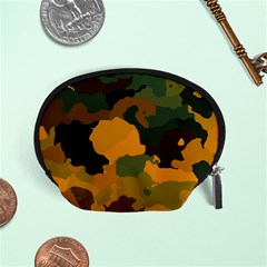 Background For Scrapbooking Or Other Camouflage Patterns Orange And Green Accessory Pouches (small)  by Nexatart