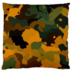 Background For Scrapbooking Or Other Camouflage Patterns Orange And Green Standard Flano Cushion Case (one Side) by Nexatart