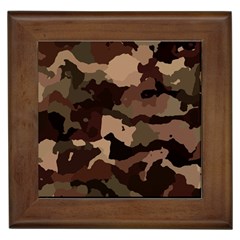 Background For Scrapbooking Or Other Camouflage Patterns Beige And Brown Framed Tiles by Nexatart