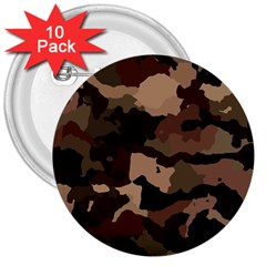 Background For Scrapbooking Or Other Camouflage Patterns Beige And Brown 3  Buttons (10 Pack) 