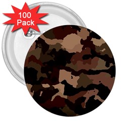 Background For Scrapbooking Or Other Camouflage Patterns Beige And Brown 3  Buttons (100 Pack) 