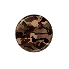 Background For Scrapbooking Or Other Camouflage Patterns Beige And Brown Hat Clip Ball Marker by Nexatart