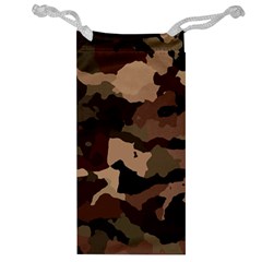 Background For Scrapbooking Or Other Camouflage Patterns Beige And Brown Jewelry Bag by Nexatart