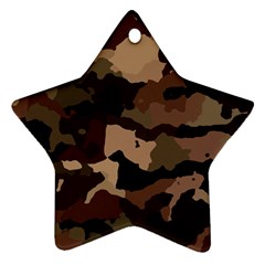 Background For Scrapbooking Or Other Camouflage Patterns Beige And Brown Star Ornament (two Sides) by Nexatart