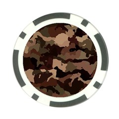 Background For Scrapbooking Or Other Camouflage Patterns Beige And Brown Poker Chip Card Guard by Nexatart